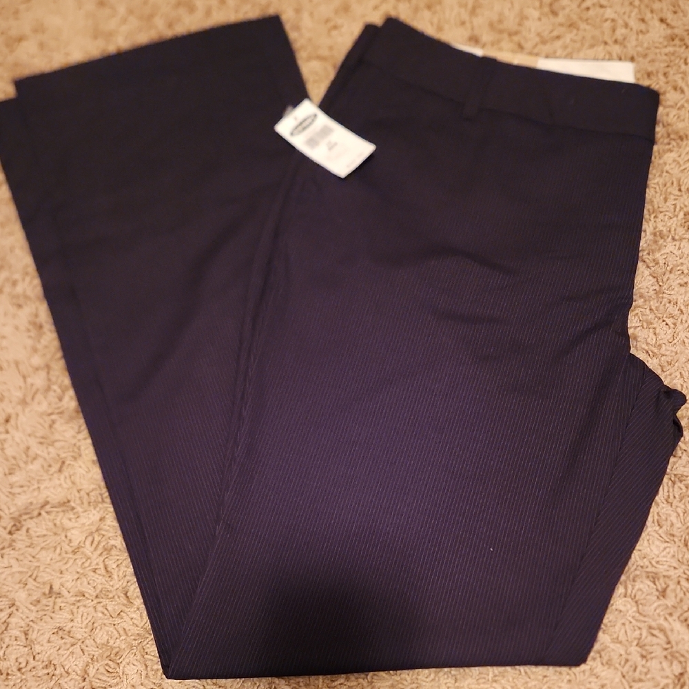 NWT Old Navy Black With Lighter Pinstripe Pants womans Size 14 - Picture 1 of 9